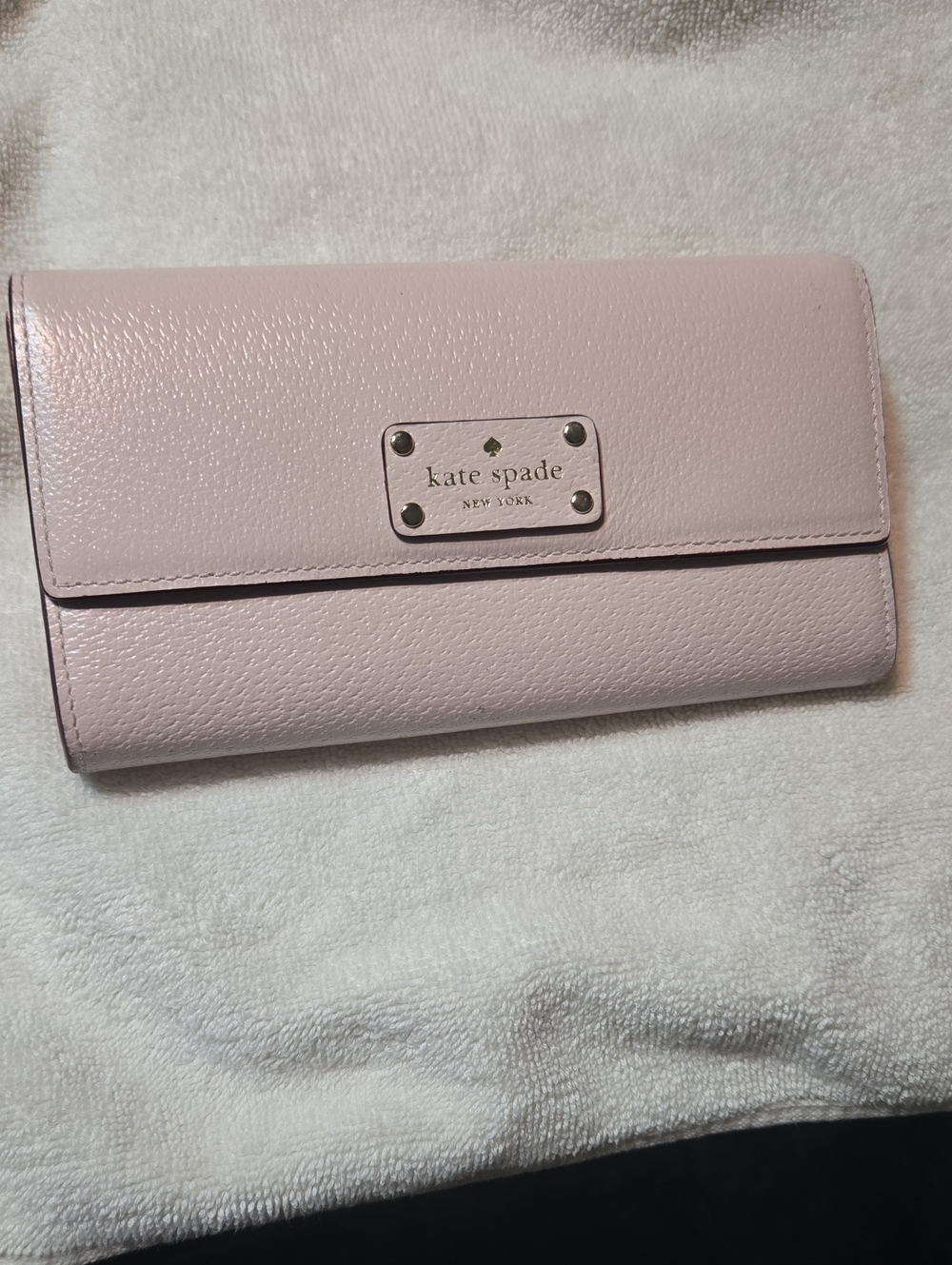 kate spade pale blush leather continental wallet